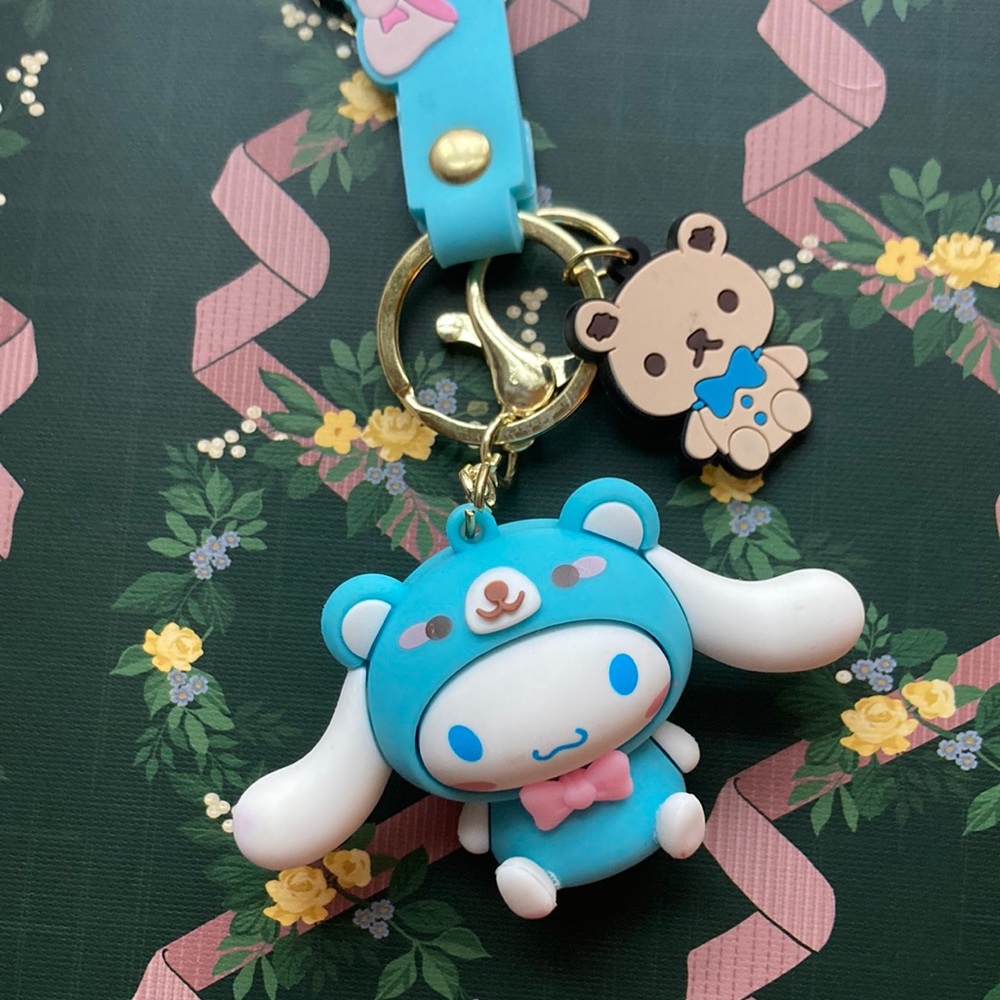 Cinnamoroll dress as a bear Keychain